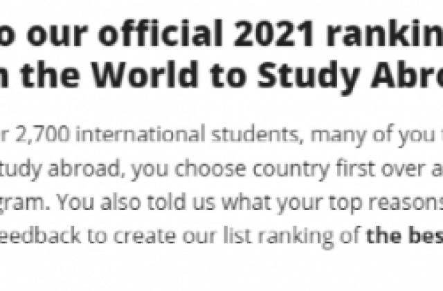 外联出国:加拿大蝉联第一!2021全球10大最佳留学地出炉