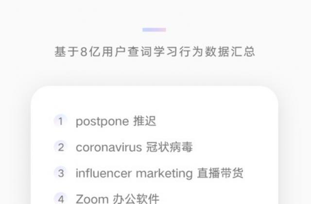Postpone(推迟)登顶网易有道词典2020年度十大中英热词榜首